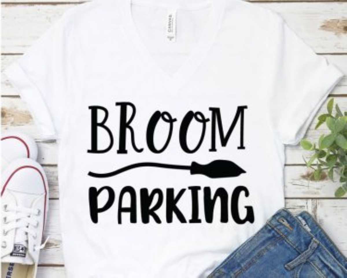 Broom Parking SVG, SVG, Halloween SVG, Broom SVG, Witch SVG, T-shirt SVG, Tshirt Design, Cricut Files, Digital Download.