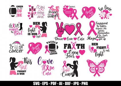 Cancer Awareness SVG Bundle, Winning Over Cancer SVG, Stay Strong SVG, Silhouettes, Cricut Files, Instant Download
