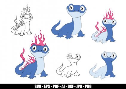 Salamander SVGs, T-Shirt design, Baby Dragon SVGs, Graphic T-Shirt, Clip Art, Decals And Stickers, Cricut Files, Instant Download