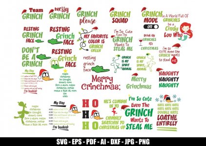 Christmas Grinch SVG Bundle, Christmas SVG, Winter SVG , Holidays SVG, Cricut Files, Decals And Stickers, Instant Download
