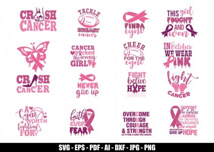 Fight Cancer SVG, Winning Over Cancer SVG, Stay Strong SVG, Faith And Courage SVG, Decals And Stickers, Cricut Files, Instant Download