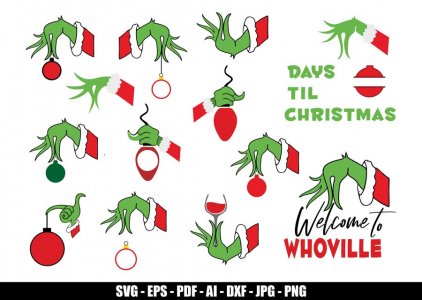Christmas And Grinch SVG, SVG, Merry Christmas, Winter SVG , Holidays SVG, Clip Arts, Cricut Files, Decals And Stickers, Instant Download