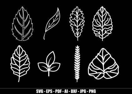 Leaves SVG, Plants SVG, Leaf Clip Arts, Decals And Stickers, Tshirt Design, Cricut Files, Instant Download