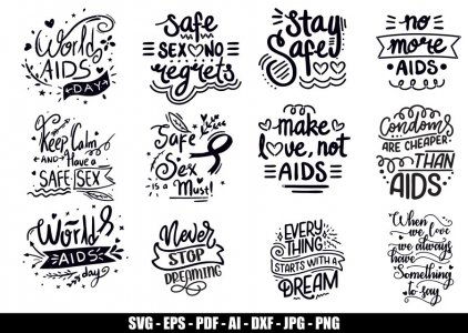 World Aids Day SVG, Make Love Not Aids SVG, Never Stop Dreaming SVG, Cricut Files, Instant Download
