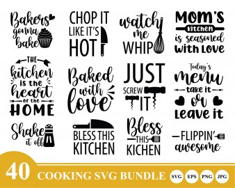Cooking svg Bundle, Kitchen bundle SVG, Kitchen SVG, Kitchen Queen Svg, Decals And Stickers, Cricut Files, Instant Download