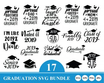 Graduation SVG Bundle, Graduation Cap Clipart SVG Cut File, Graduation Cap Silhouette SVG, Decals And Stickers, Cricut Files, Instant Download