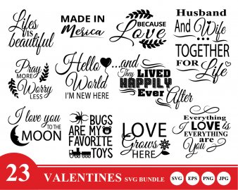 Valentine's Day SVG Bundle, Valentine's Sign SVG Cut File, Valentine Svg Bundle, Valentine's Day Quotes SVG