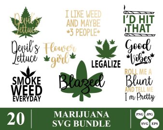 Marijuana SVG Bundle, Smoke Weed Everyday SVG, Good Vibes SVG, Legalize SVG, Decals And Stickers, Cricut Files, Instant Download