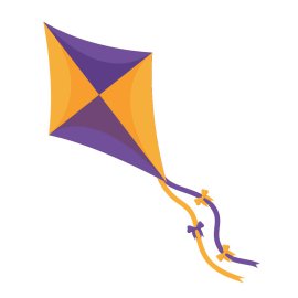 Free Vector Blue And Yellow Kite PNG