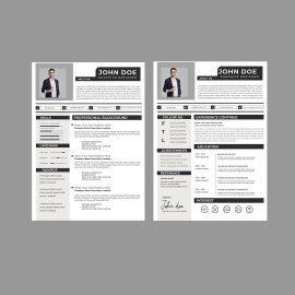 Clean black professional resume cv template