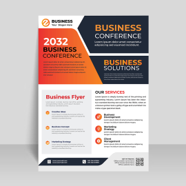 Simple clean orange flyer vector template