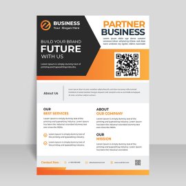Black yellow business abstract flyer design