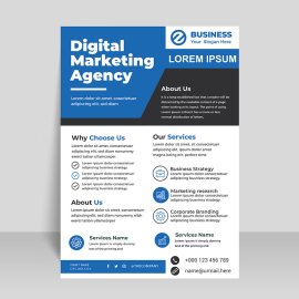 Blue business corporate flyer leaflet