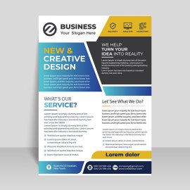 Colorful yellow corporate flyer