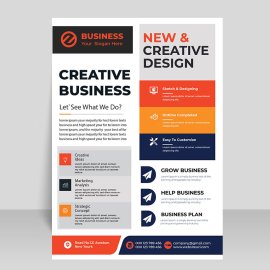 Colorful creative flyer premium vector template