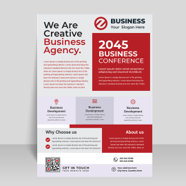 Red Grey informational flyer design