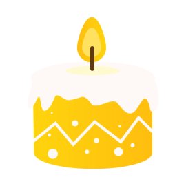 candle design in yellow and white color vector