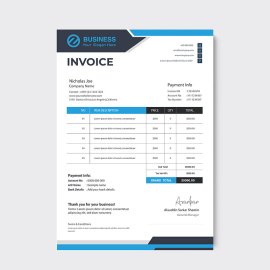 Blue invoice template design