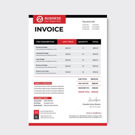 Invoice template Black & orange color