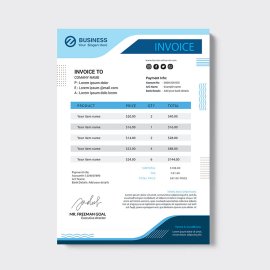 Professional Blue invoice template