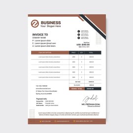 Invoice template brown color