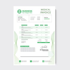 abstract designer green invoice template