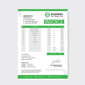 Invoice template Green color