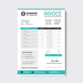 Modern style blue invoice template