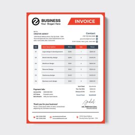 Simple clean invoice layout design