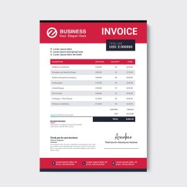 Black Red elegant professional invoice template