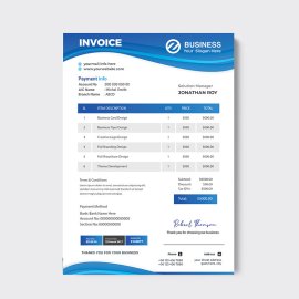 Invoice template blue color