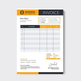 Invoice template professional yellow black