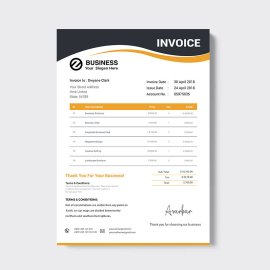 Blue invoice simple clean design