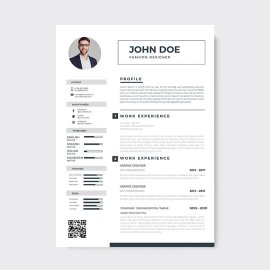 Black clean simple resume template
