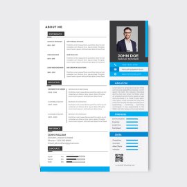 Minimal resume cv template design