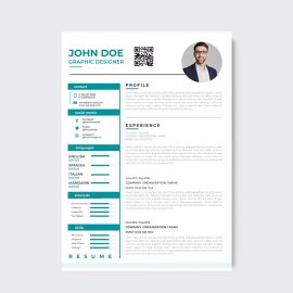 Clean modern resume or cv template