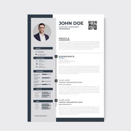 Grey template minimal resume design