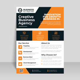 Abstract yellow business flyer template