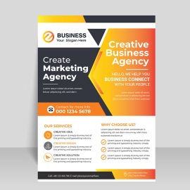 Orange premium flyer template