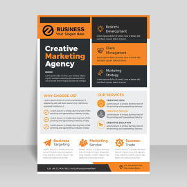 Black orange professional flyer template