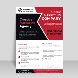 Red black business simple informational flyer template