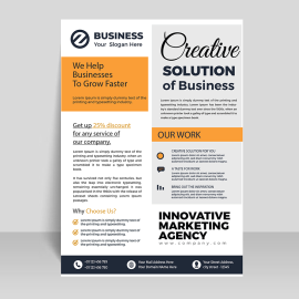 Grey yellow flyer template design