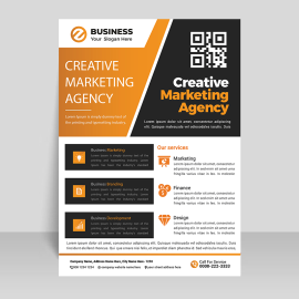 Yellow business flyer template ready to print