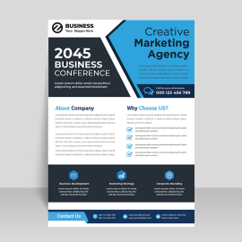 Blue flyer template design for free