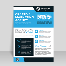 Informative blue flyer template