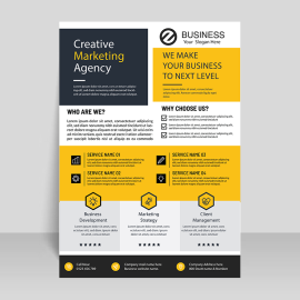 Yellow color abstract style flyer design