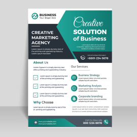 Green color creative abstract business flyer