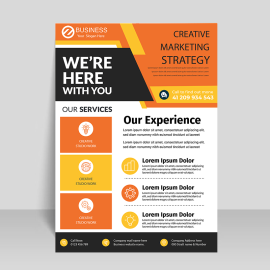 Orange simple style flyer template