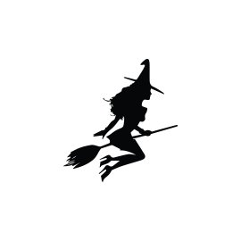 Vector sexy witch on the broom silhouette