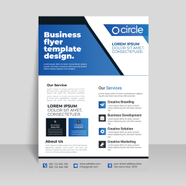 Blue corporate flyer brochure template